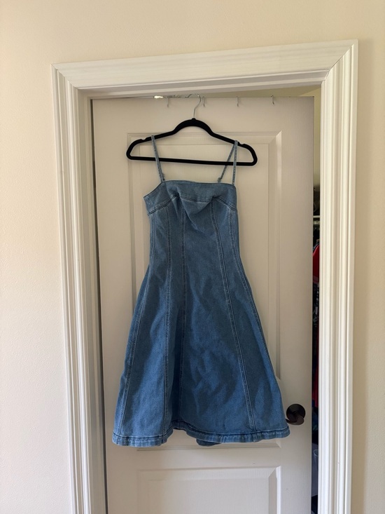 Express Dresses & Skirts - Express Light Blue Jean Dress with Spaghetti Straps